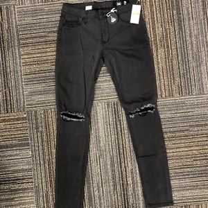 RES Denim Womens Faded Black distressed Jeans